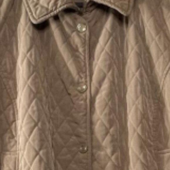 Giacca Woman Tan Polyester  Button Front Lined Insulated Quilted Jacket Size 3X - Picture 4 of 16
